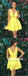 Short Sexy Yellow Homecoming Dress, Satin A-Line Knee-Length Homecoming Dress, D1390