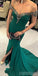 Off Shoulder Mermaid Jersey Slit Beaded Backless Prom Dress, FC1431