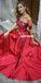 Straight Neckline A-Line Satin Backless Applique Prom Dresses, FC2038