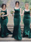 Simple Velvet Mermaid Backless Inexpensive Bridesmaid Dress, FC2159