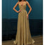 Sparkly A-line Spaghetti Straps V-neck Backless Prom Dresses, FC2310