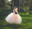 One Shoulder Blue flower Top Tulle Flower Girl Dresses, Lovely Tutu Dresses,  FG036