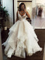 Honest A-line Organza Backless V-neck Wedding Dresses, FC2688