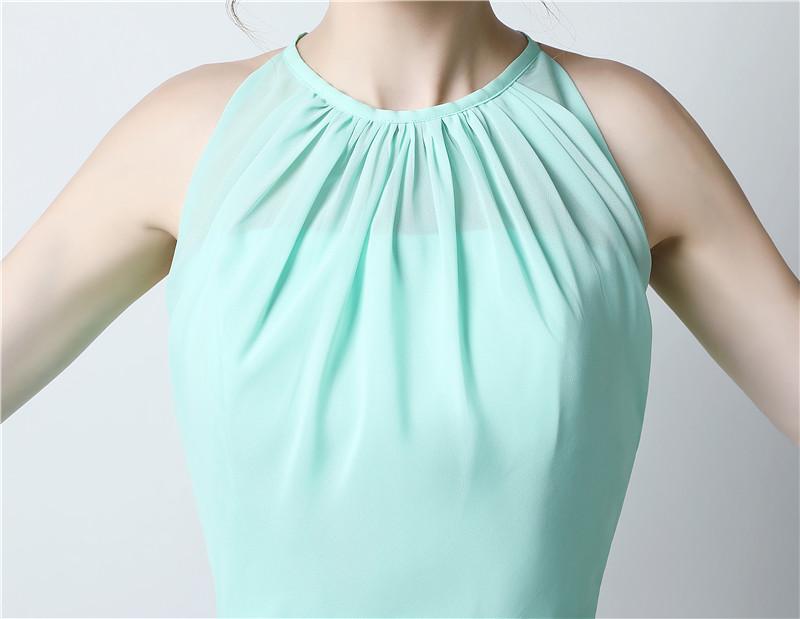 Short Bridesmaid Dress, Sleeveless Bridesmaid Dress, Mint Green Bridesmaid Dress, Chiffon Bridesmaid dress, A-Line Wedding Party Dress, LB0285