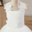 Vintage Princess Square Neck Sleeveless Criss-Cross Back Lace Flower Girl Dresses, FGS031