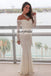 Off the Shoulder Lace Prom Dress, Charming Mermaid Long Sleeve Prom Dress, D341