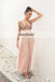 Deep V-Neck Tulle Prom Dress, Sequin Top Prom Dress, Slit Prom Dress, D347