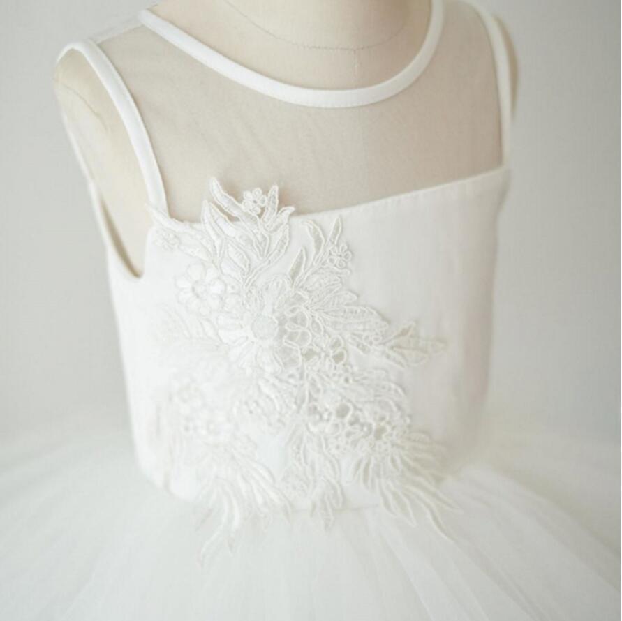 Lovely Ivory Tulle Lace Flower Girl Dresses, Ballet Dresses, Little Girl Dresses, FG072