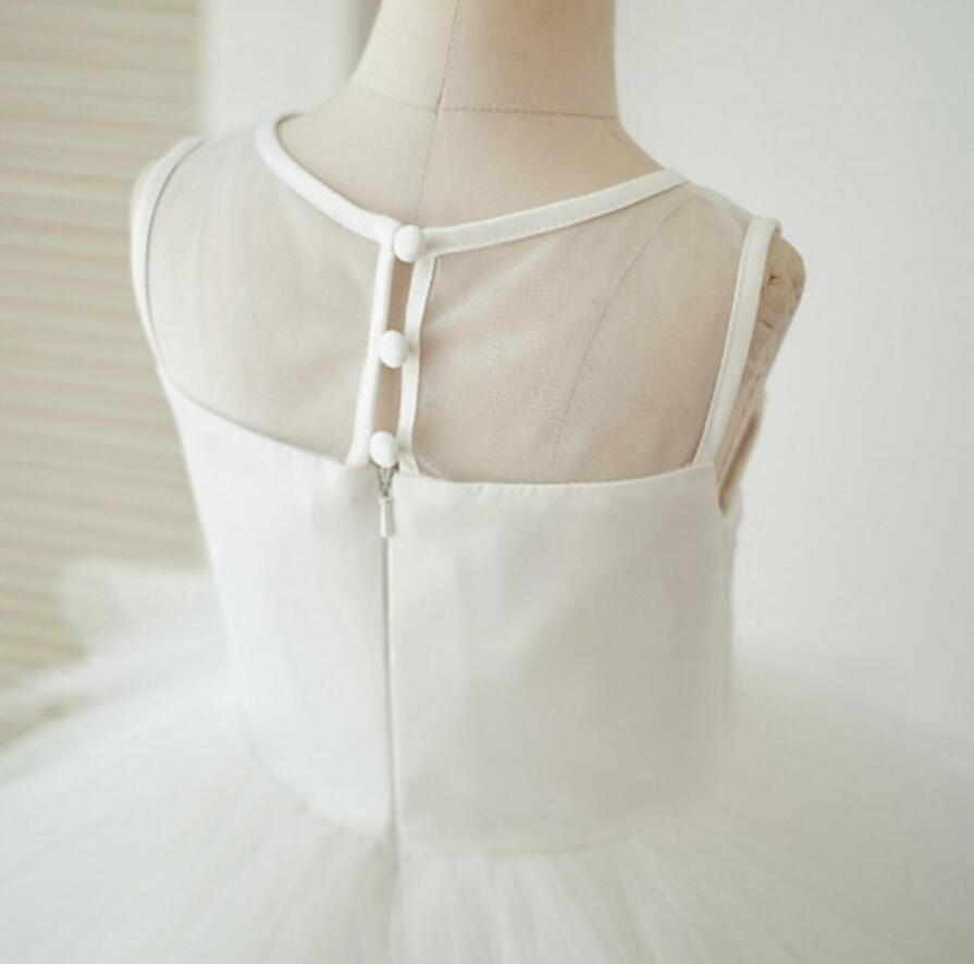 Lovely Ivory Tulle Lace Flower Girl Dresses, Ballet Dresses, Little Girl Dresses, FG072