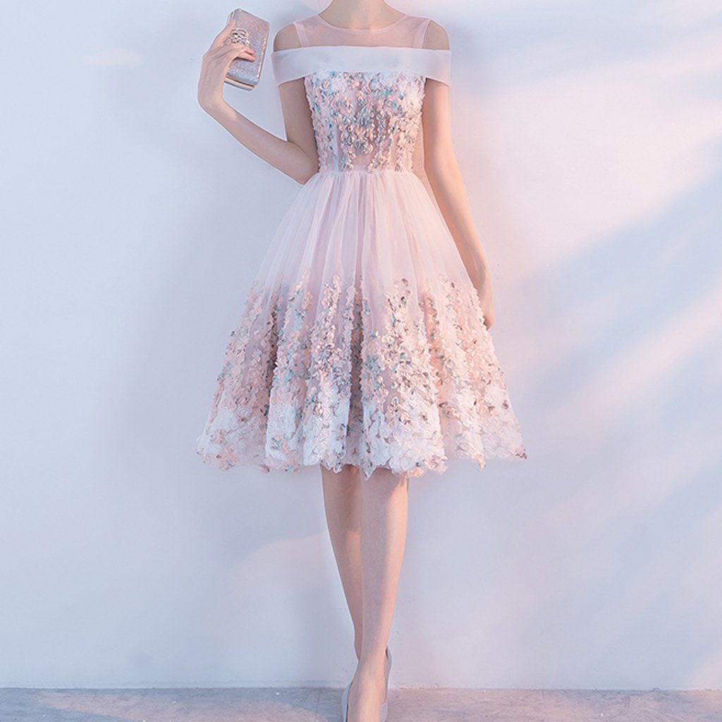 Short Homecoming Dress, Tulle Homecoming Dress, Knee-Length Homecoming Dress, Applique Junior School Dress, Beautiful Homecoming Dress, New Arrival Homecoming Dress, LB0372