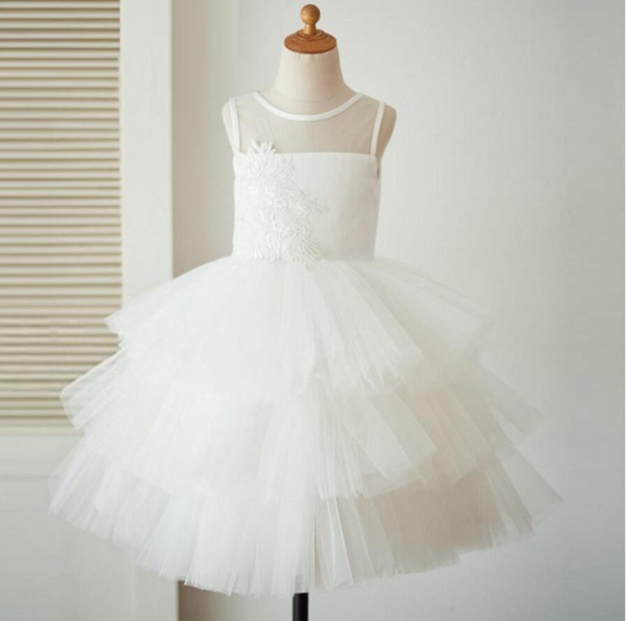 Lovely Ivory Tulle Lace Flower Girl Dresses, Ballet Dresses, Little Girl Dresses, FG072