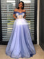 Elegant Off Shoulder Tulle Gradual Long A-line Prom Dresses, FC4196