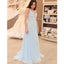 Beaded A-Line Prom Dresses, Chiffon Spaghetti Straps Prom Dresses, D451