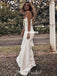 Simple Design Mermaid Corss Back Sexy Jersey Wedding Dress, FC4555