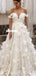 Honest A-line Off Shoulder Lace Backless Applique Wedding Dresses, FC4618