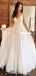 Gorgeous Spahetti Straps A-line Lace top Tulle Wedding Dress, FC4649