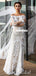 Stunning Mermaid Hoest Long Sleeves Floor-Length Lace Wedding Dress, FC4963