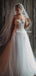 Spaghetti Straps A-line Lace Backless Tulle Fashion Long Wedding Dresses, FC4986