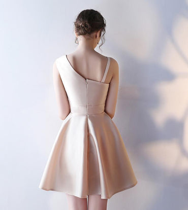 Short Homecoming Dress, Satin Homecoming Dress, Sleeveless Homecoming Dress, A-Line Junior School Dress, Knee-Length Graduation Dress, High Quality Homecoming Dress, LB0531