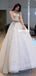 Elegant A-line Spaghetti Straps Backless Sparkle Wedding Dresses, FC5831