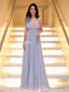 Charming A-line Chiffon Backless Spaghetti Straps Long Prom Dress, FC5842