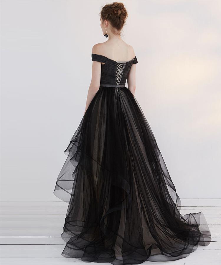 Long Prom Dresses, Tulle Prom Dresses, Off-Shoulder Party Dresses, Black Evening Dresses, Sweet Heart Prom Dress, Backless Prom Dress, Charming Prom Dress, LB0589