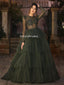 Honest Long Sleeve A-line Tulle Floor-length Prom Dresses, FC6324