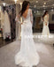 Charming Long Sleeve Lace Wedding Dress, Applique Mermaid V-Back Wedding Dress, D637