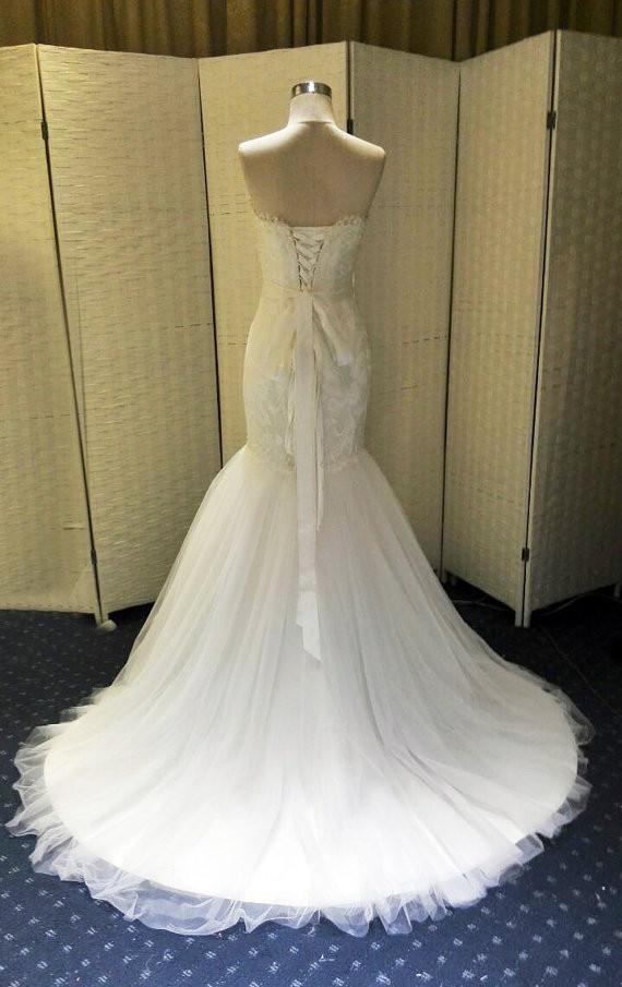 Fitted Lace Mermaid Sweetheart Neckline Lace Up Corset Long Wedding Dress, WG640