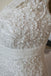 Crochet Pattern V Neck Beaded Trumpet Dramatic Lace Wedding Dress, WG641