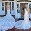 Charming V-Neck Sleeveless Wedding Dress, Lace Mermaid Vintage Wedding Dress, D753