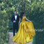 Off the Shoulder Prom Dress, Soft Satin Prom Dress, Beading Prom Dress, Yellow Prom Dress, A-Line Prom Dress, DA914