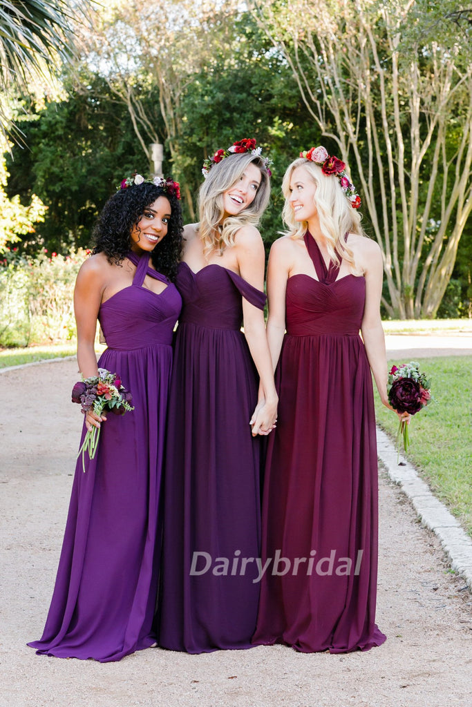 Mismatched Bridesmaid Dress, Chiffon Bridesmaid Dress, Charming Bridesmaid Dress, Floor-Length Bridesmaid Dress, Cheap Bridesmaid Dress, KX96