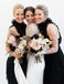 Black A-Line Chiffon High-Neck Sleeveess Tea-Length Bridesmaid Dress, FC1993