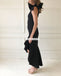 Black One Shoulder High-Low Jersey Backless Bridesmaid Dress, FC2246