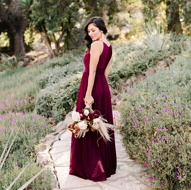 A-line Tulle Sleeveless Length-Length Simple Bridesmaid Dress, FC2329