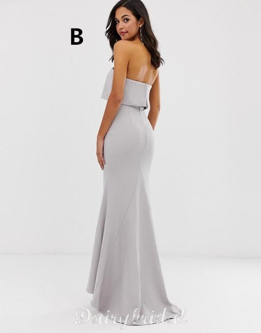 Mismatched Mermaid Backless Floor-Length Slit Bridesmaid Dress, FC4577