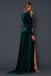 Charming A-line Velvet Long Sleeves V-neck Slit Sexy Bridesmaid Dress, FC4759