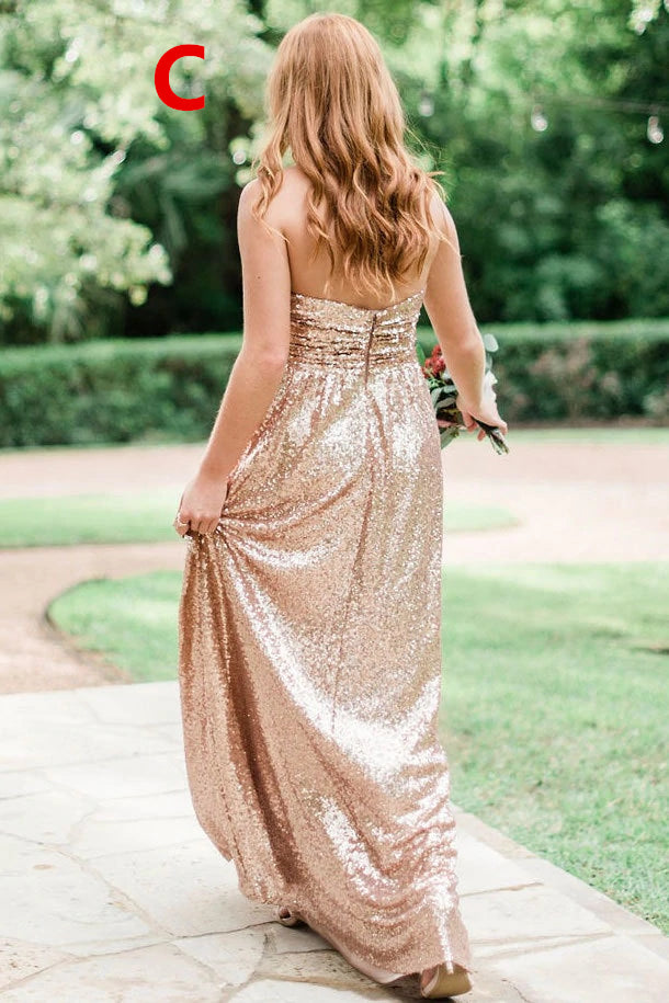 Long Bridesmaid Dress, Sequin Bridesmaid Dress, Mismatched Bridesmaid Dress, Dress for Wedding, Sparkle Bridesmaid Dress, DA851