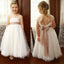 Cap Sleeve Lace Tulle Flower Girl Dresses, Popular Little Girl Dresses with Tulle Belt, D1150