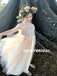 Champagne Tulle Backless Flower Girl Dresses, Sequin Lovely Little Girl Dresses, D1238