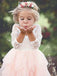 A-Line Lace Top 3/4 Sleeve Tulle Flower Girl Dresses, Tea-Length Lovely Little Girl Dresses, FC2176