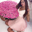 Newest V-Neck Pink Homecoming Dress, Applique Cheap A-Line Homecoming Dress, D1245