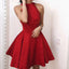 New Arrival Open-Back Homecoming Dress, Cheap Sleeveless Satin Homecoming Dress, D1297