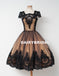 Newest Cap Sleeve Black Lace Homecoming Dress, Tulle A-Line Backless Homecoming Dress, D1319