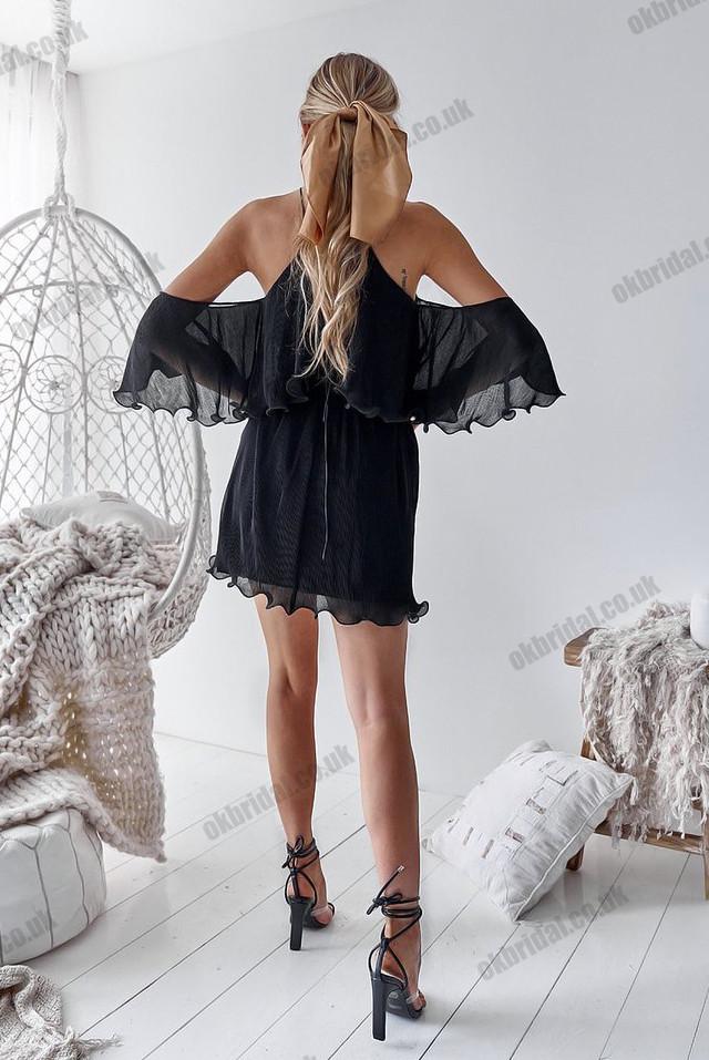 Black Off Shoulder Newest A-Line Spaghetti Straps Homecoming Dresses, FC1513