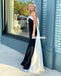 Sweetheart Mermaid Sleeveless Black&White Backless Prom Dresses, FC4233