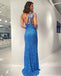 Sparkle Mermaid One-Shoulder Sexy Slit Long Prom Dresses, FC6524