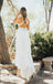 Deep V-Neck Chiffon A-Line Backless Lace Cheap Wedding Dresses, FC1650