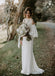 White Off Shoulder Lace Backless Sheath Simple Wedding Dresses, FC1685